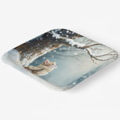 子猫ウォッチングスノーフレーク ペーパープレート (傾斜あり)