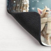 子猫ウォッチングスノーフレーク マウスパッド (コーナー)