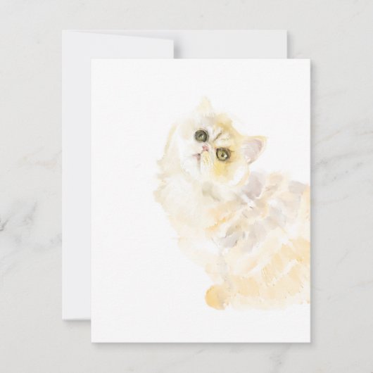 子猫ウォーターカラーアートバイシェリー サンキューカード (正面)