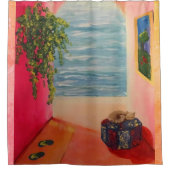 子猫オンコースト シャワーカーテン (正面)