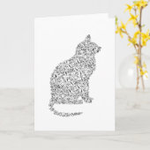 子猫オンバイクス自転車の猫 カード (黄色い花)