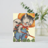 子猫カットガーデナー ポストカード (スタンド正面)