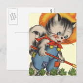 子猫カットガーデナー ポストカード (正面/裏面)