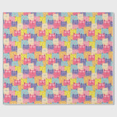 子猫カットギフトラッピング紙- Cats - Pastels ラッピングペーパー (フラット)