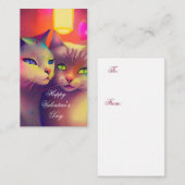 子猫カップルの子供バレンタイン ノートカード (正面/裏面)