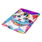 子猫カラフルアート バスマット (アングル)