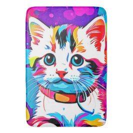 子猫カラフルアート バスマット