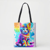 子猫カラフルスプラッシュ トートバッグ (正面)