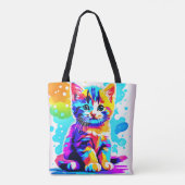 子猫カラフルスプラッシュ トートバッグ (裏面)
