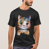 子猫カラフル子猫 Tシャツ (正面)