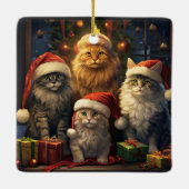 子猫カルテ祝ットのクリスマス セラミックオーナメント (裏面)