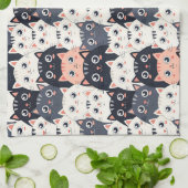 子猫カート万華鏡のように千変万化するパターン キッチンタオル (折り畳み)