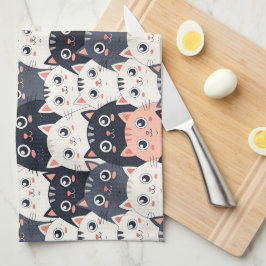 子猫カート万華鏡のように千変万化するパターン キッチンタオル
