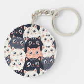 子猫カート万華鏡のように千変万化するパターン キーホルダー (裏面)