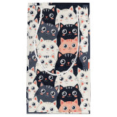 子猫カート万華鏡のように千変万化するパターン スモールペーパーバッグ (正面)