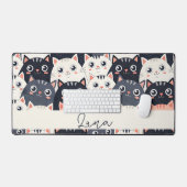 子猫カート万華鏡のように千変万化するパターン デスクマット (キーボード&マウス)