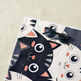 子猫カート万華鏡のように千変万化するパターン ビーチタオル