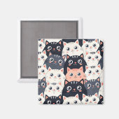 子猫カート万華鏡のように千変万化するパターン マグネット (正面/裏面)