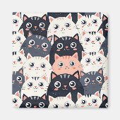 子猫カート万華鏡のように千変万化するパターン マグネット (正面)