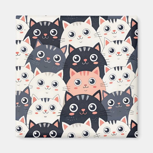 子猫カート万華鏡のように千変万化するパターン マグネット (正面)