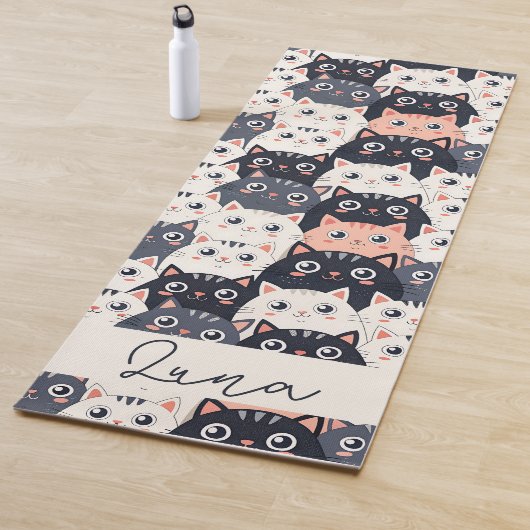 子猫カート万華鏡のように千変万化するパターン ヨガマット (インサイチュ)