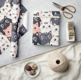 子猫カート万華鏡のように千変万化するパターン ラッピングペーパー