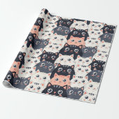 子猫カート万華鏡のように千変万化するパターン ラッピングペーパー (アンロールド)