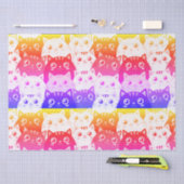 子猫カート万華鏡のように千変万化するパターン 薄葉紙 (クラフト)