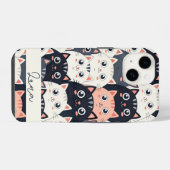 子猫カート万華鏡のように千変万化するパターン iPhoneケース (裏面横)