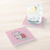 子猫ガラスコースター ガラスコースター (アングル)