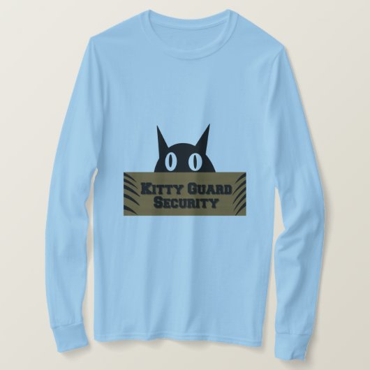 子猫ガードセキュリティおもしろいミーム Tシャツ (デザイン正面)
