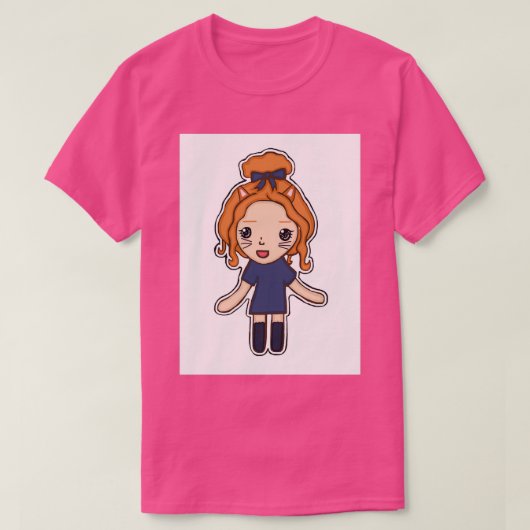 子猫ガール Tシャツ (デザイン正面)
