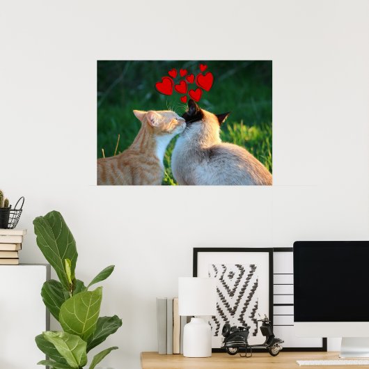 子猫キス ポスター (ホームオフィス)