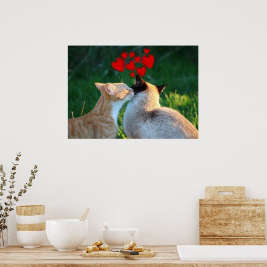 子猫キス ポスター (キッチン)