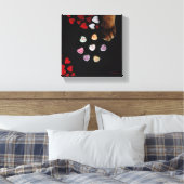 子猫キャンディハート8"x8"キャンバスプリント キャンバスプリント (インサイチュ (寝室))