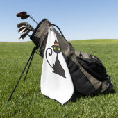 子猫クラシックウィッチTシャツ ゴルフタオル (グリーン)