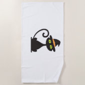 子猫クラシックウィッチTシャツ ビーチタオル (正面)