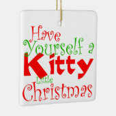子猫クリスマスホリデーペットオーナメント セラミックオーナメント (右)