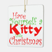 子猫クリスマスホリデーペットオーナメント セラミックオーナメント (左)