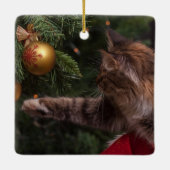 子猫クリスマスホリデーペットオーナメント セラミックオーナメント (裏面)