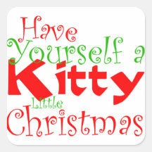 子猫クリスマスホリデーペットシール