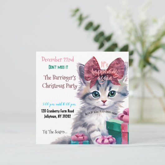 子猫クリスマス年次パーティー 招待状 (スタンド正面)