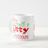 子猫クリスマス コーヒーマグカップ (正面左)