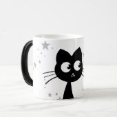 子猫クロホワイト モーフィングマグカップ (正面左)