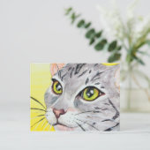 子猫クローズアップはがき ポストカード (スタンド正面)