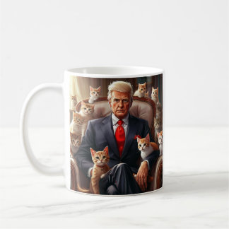 子猫クールに囲まれたマグアキャットトランプおもしろい コーヒーマグカップ
