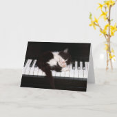 子猫グリーティングカード カード (黄色い花)