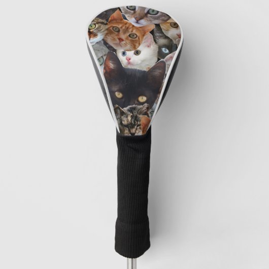 子猫コラージュ ゴルフヘッドカバー (正面)