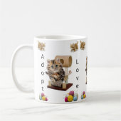 子猫コンド猫の里親募集マグカップ コーヒーマグカップ (左)