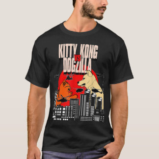 子猫コン対おもしろいDogzilla Tokyo Japan Cat D Tシャツ